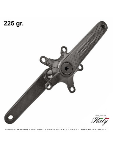 Pedivelle GrigioCarbonio Road T1100 BCD 110 mm - 5 Bracci - 225 gr.
