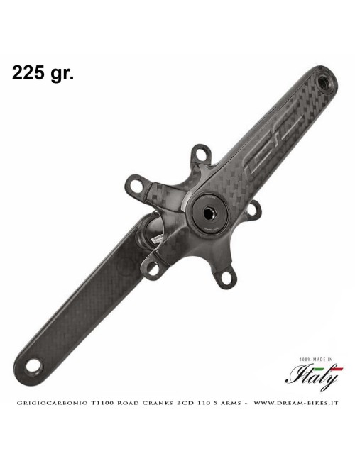 Pedivelle GrigioCarbonio Road T1100 BCD 110 mm - 5 Bracci - 225 gr.