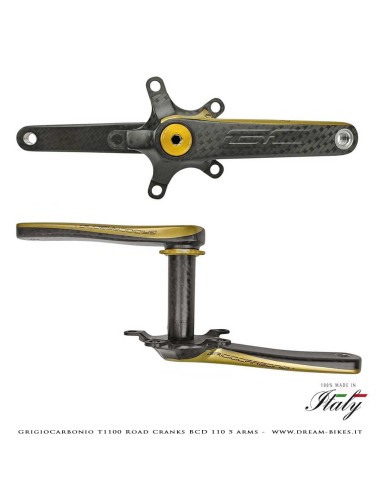 GrigioCarbonio Road T1100 BCD 110 mm Cranks - 5 Arms - 225 gr.