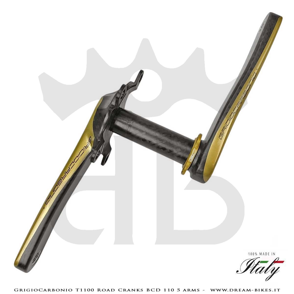 Pedivelle GrigioCarbonio Road T1100 BCD 110 mm - 5 Bracci - 225 gr.