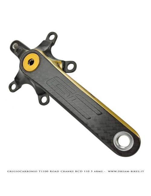 Pedivelle GrigioCarbonio Road T1100 BCD 110 mm - 5 Bracci - 225 gr.