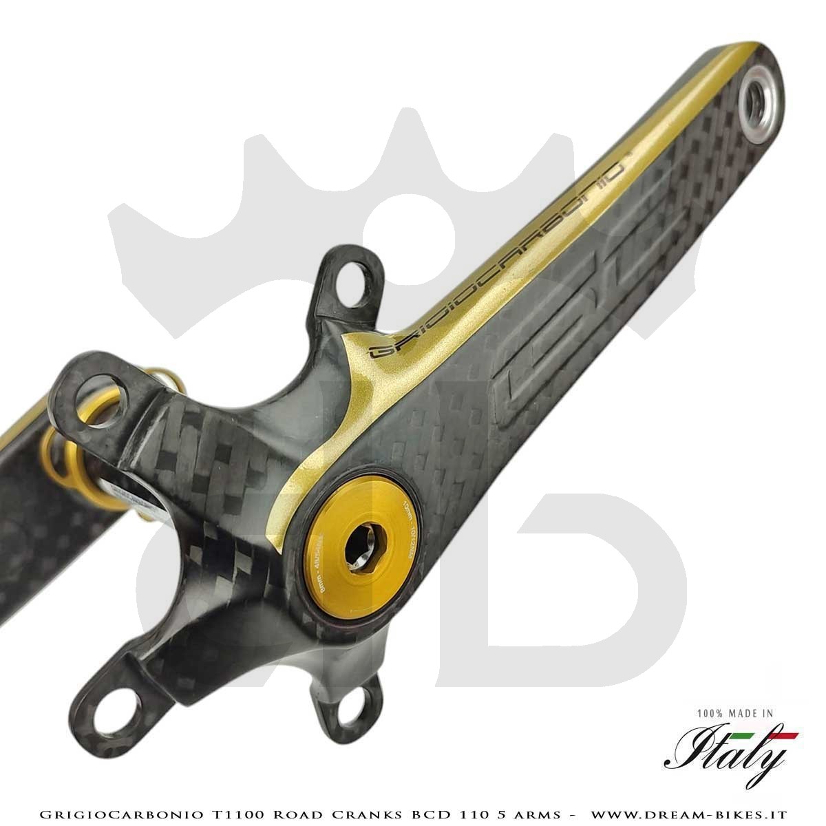 Pedivelle GrigioCarbonio Road T1100 BCD 110 mm - 5 Bracci - 225 gr.