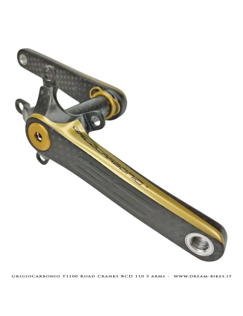 GrigioCarbonio Road T1100 BCD 110 mm Cranks - 5 Arms - 225 gr.