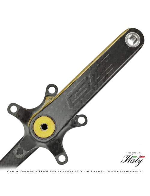 Pedivelle GrigioCarbonio Road T1100 BCD 110 mm - 5 Bracci - 225 gr.