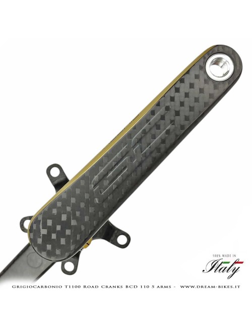 GrigioCarbonio Road T1100 BCD 110 mm Cranks - 5 Arms - 225 gr.