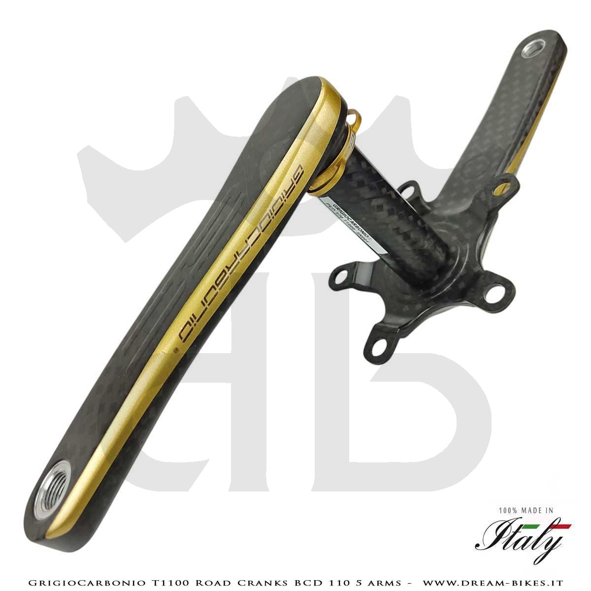 Pedivelle GrigioCarbonio Road T1100 BCD 110 mm - 5 Bracci - 225 gr.