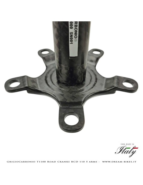 GrigioCarbonio Road T1100 BCD 110 mm Cranks - 5 Arms - 225 gr.
