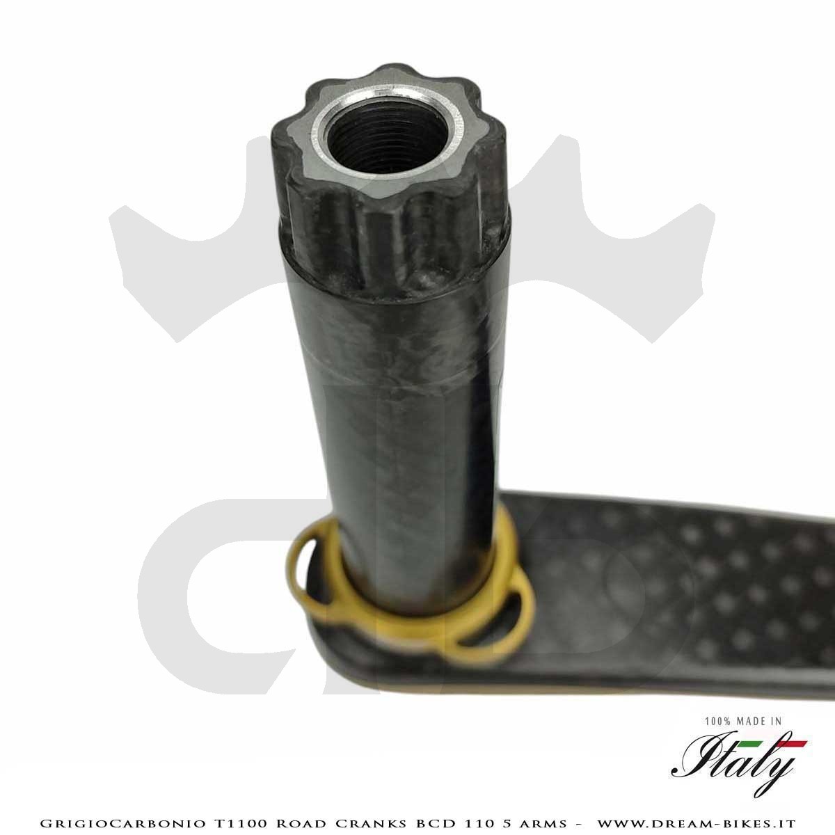 Pedivelle GrigioCarbonio Road T1100 BCD 110 mm - 5 Bracci - 225 gr.