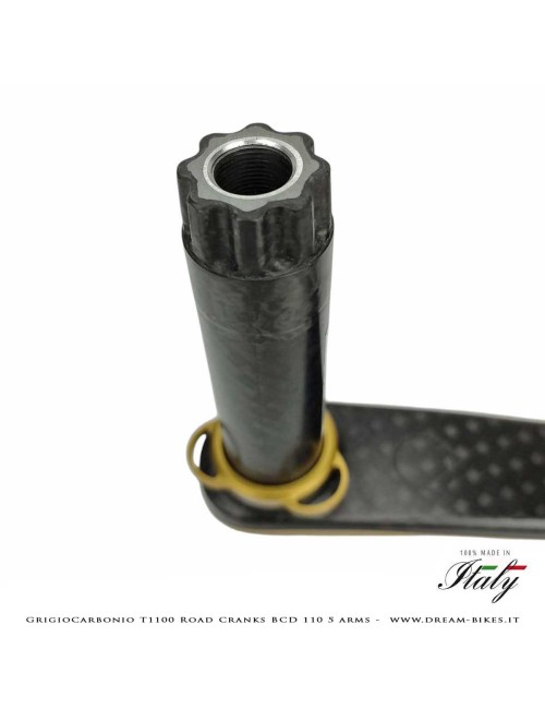 Pedivelle GrigioCarbonio Road T1100 BCD 110 mm - 5 Bracci - 225 gr.
