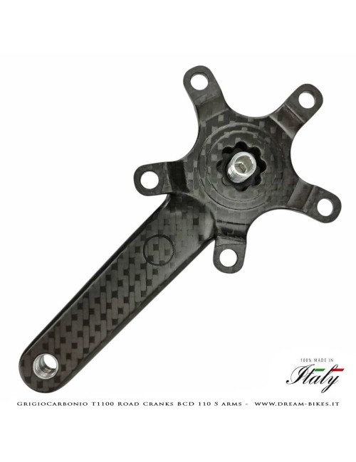 Pedivelle GrigioCarbonio Road T1100 BCD 110 mm - 5 Bracci - 225 gr.