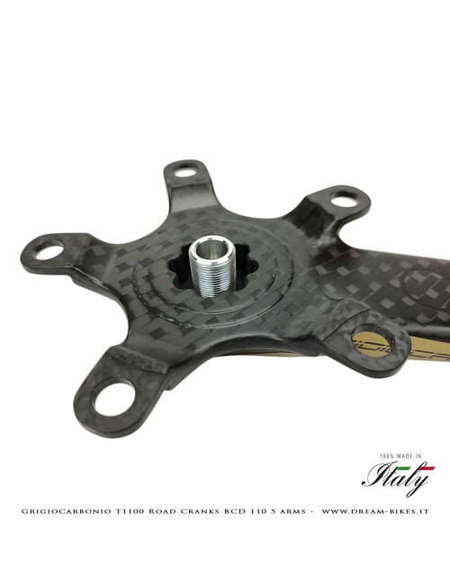 Pedivelle GrigioCarbonio Road T1100 BCD 110 mm - 5 Bracci - 225 gr.