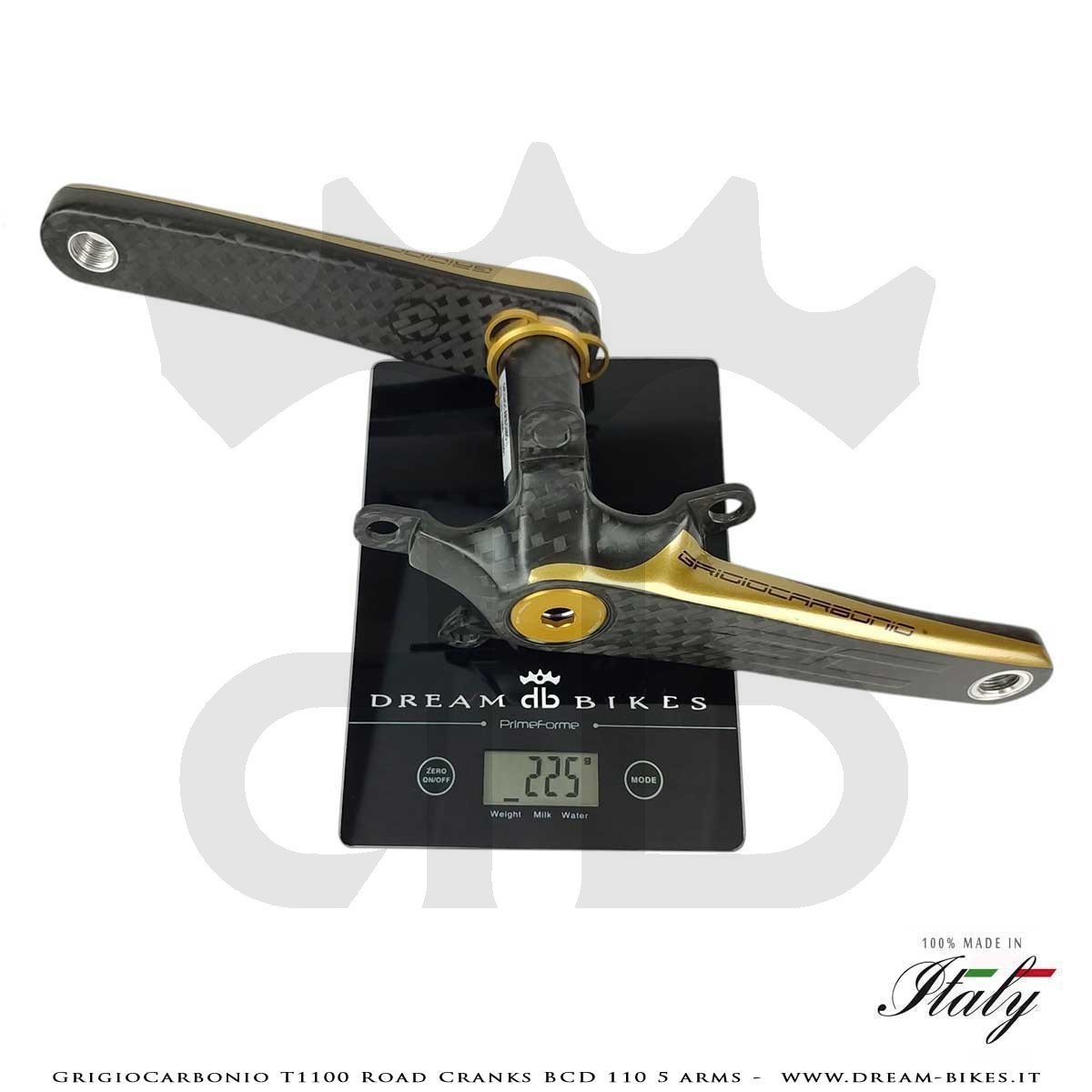 Pedivelle GrigioCarbonio Road T1100 BCD 110 mm - 5 Bracci - 225 gr.