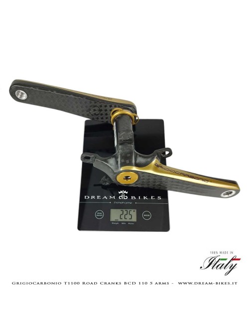 Pedivelle GrigioCarbonio Road T1100 BCD 110 mm - 5 Bracci - 225 gr.
