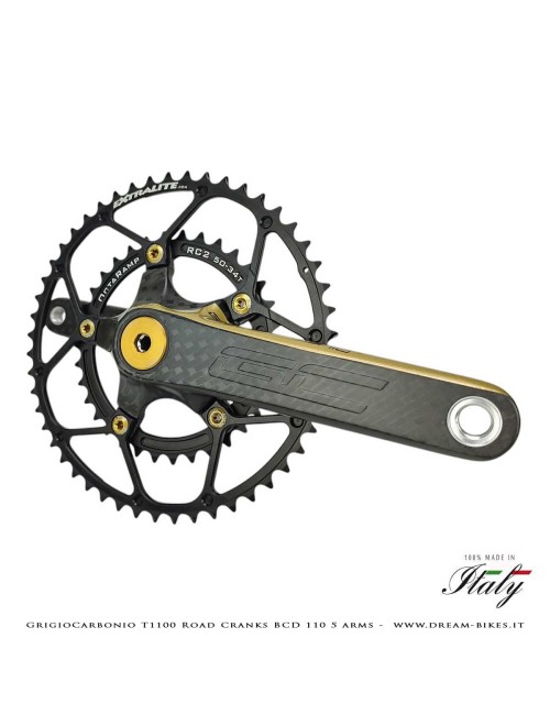 GrigioCarbonio Road T1100 BCD 110 mm Cranks - 5 Arms - 225 gr.