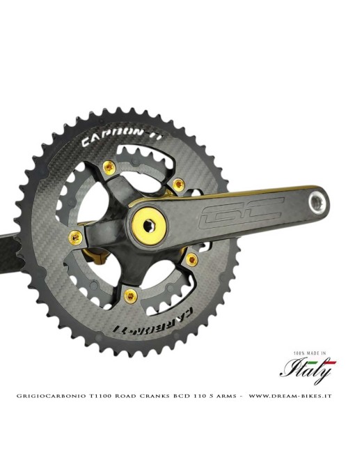 GrigioCarbonio Road T1100 BCD 110 mm Cranks - 5 Arms - 225 gr.