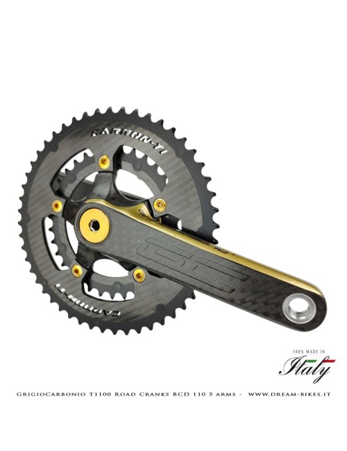 GrigioCarbonio Road T1100 BCD 110 mm Cranks - 5 Arms - 225 gr.