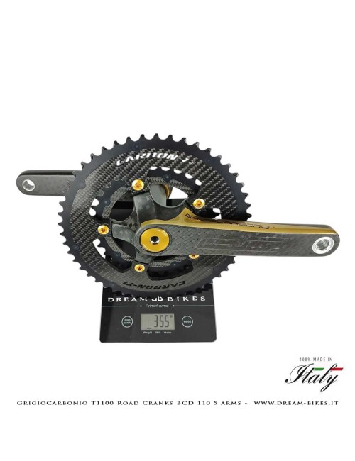 Pedivelle GrigioCarbonio Road T1100 BCD 110 mm - 5 Bracci - 225 gr.