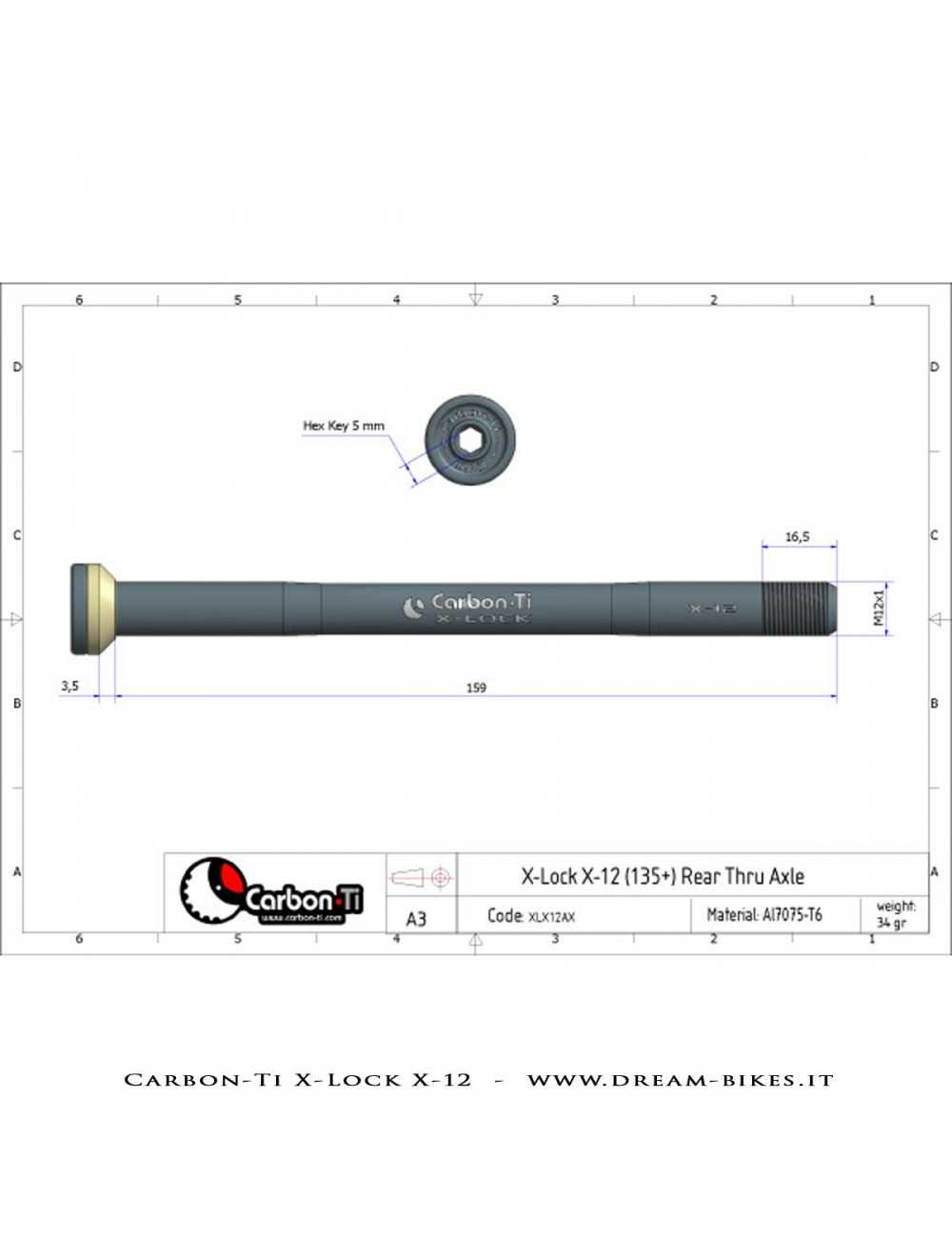 Carbon-Ti X-Lock QR12 Perno Passante Ruota Posteriore 12x142 e 12x148 Boost