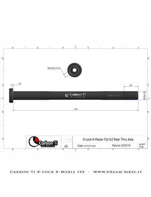 Carbon-Ti X-Lock QR12 Perno Passante Ruota Posteriore 12x142 e 12x148 Boost