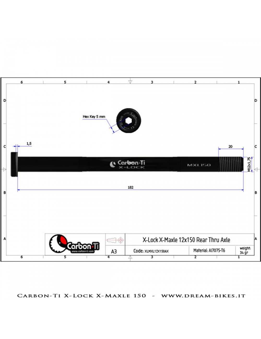 Carbon-Ti X-Lock QR12 Perno Passante Ruota Posteriore 12x142 e 12x148 Boost