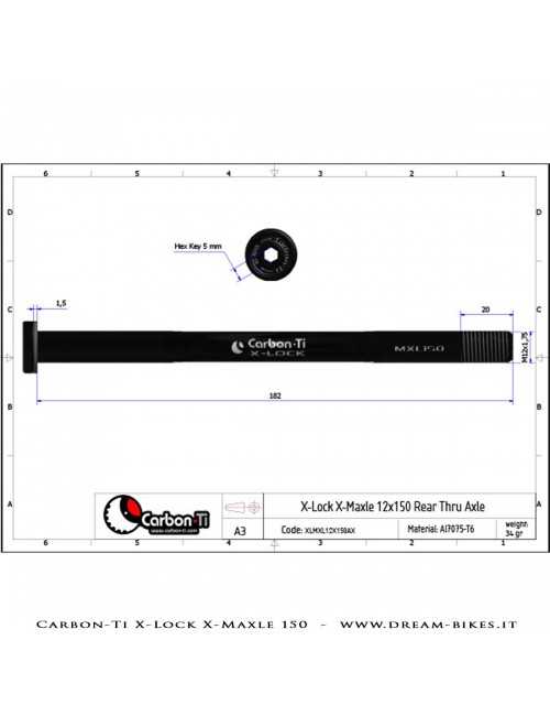 Carbon-Ti X-Lock QR12 Perno Passante Ruota Posteriore 12x142 e 12x148 Boost
