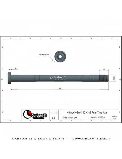 Carbon-Ti X-Lock QR12 Perno Passante Ruota Posteriore 12x142 e 12x148 Boost