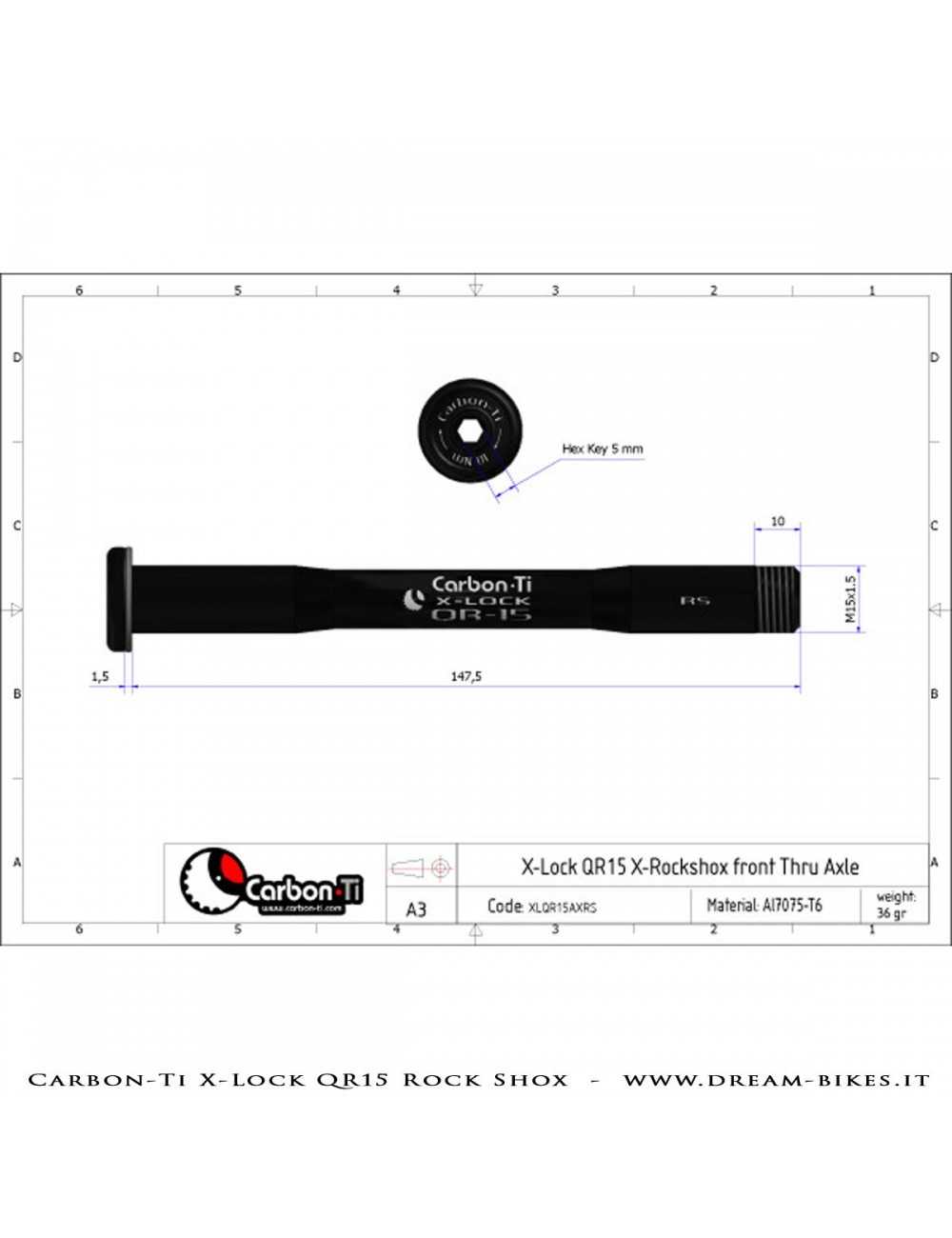 Carbon-Ti X-Lock QR15 Perno Passante Ruota Anteriore 15x100 e 15x110 Boost