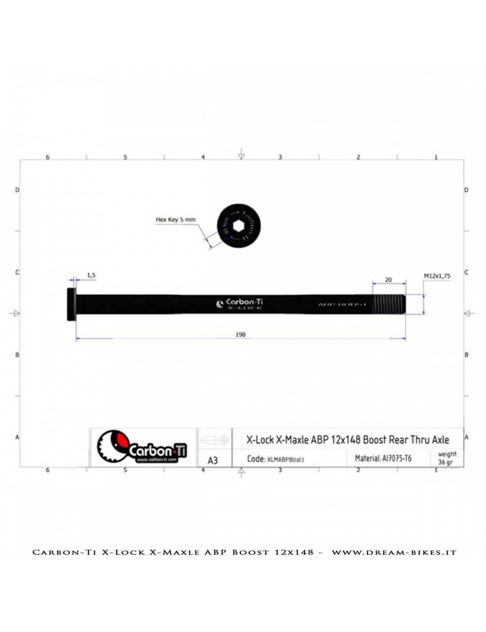 Carbon-Ti X-Lock QR12 Perno Passante Ruota Posteriore 12x142 e 12x148 Boost