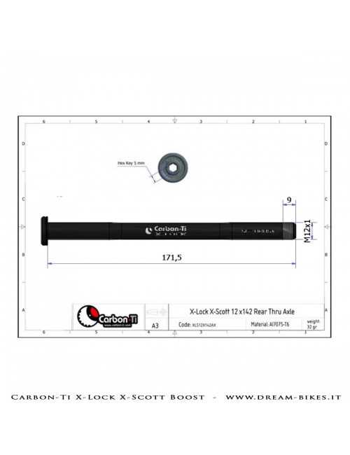Carbon-Ti X-Lock QR12 Perno Passante Ruota Posteriore 12x142 e 12x148 Boost
