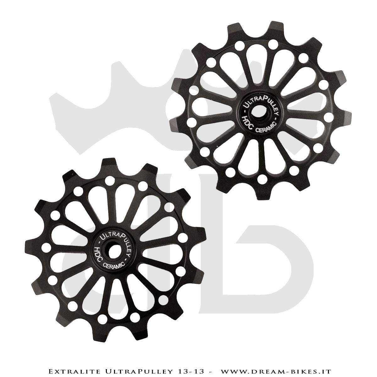 Extralite UltraPulley 13-13 Ultralight 13 Teeth Rear Derailleur Jockey Wheels For Shimano 12s