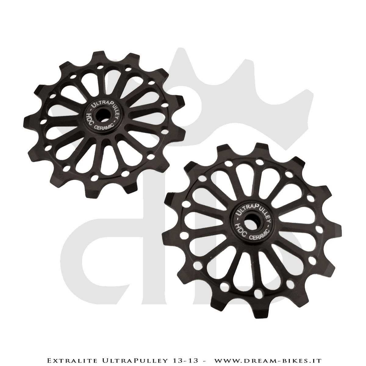 Extralite UltraPulley 13-13 Ultralight 13 Teeth Rear Derailleur Jockey Wheels For Shimano 12s
