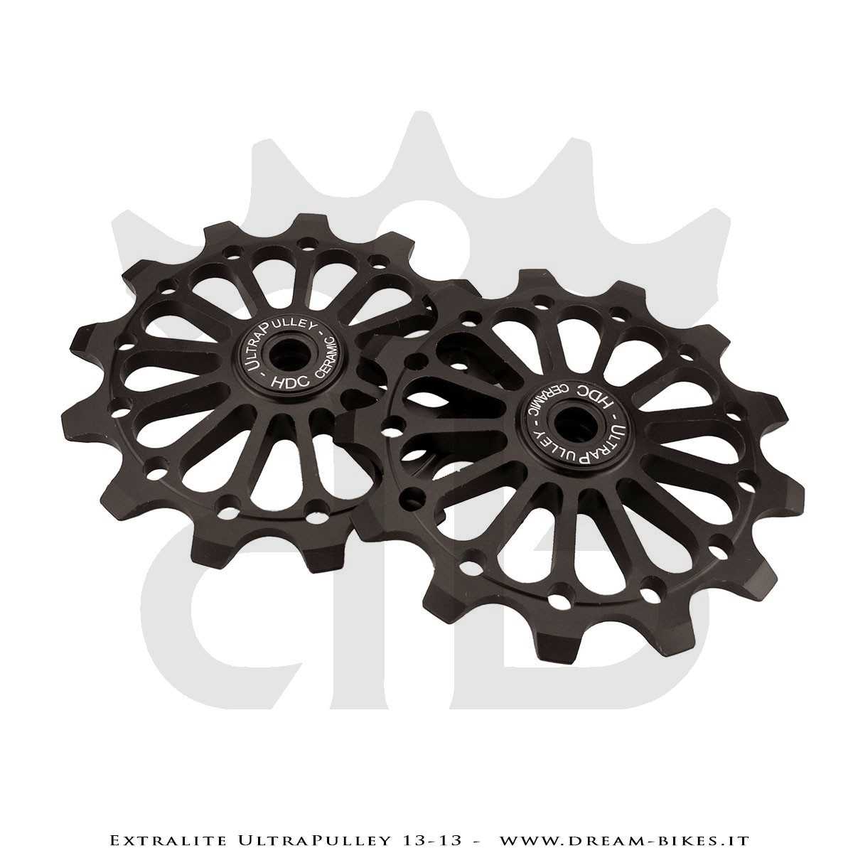 Extralite UltraPulley 13-13 Ultralight 13 Teeth Rear Derailleur Jockey Wheels For Shimano 12s