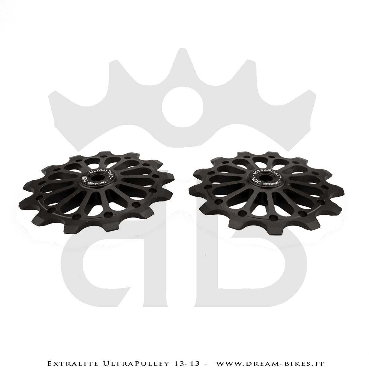 Extralite UltraPulley 13-13 Ultralight 13 Teeth Rear Derailleur Jockey Wheels For Shimano 12s