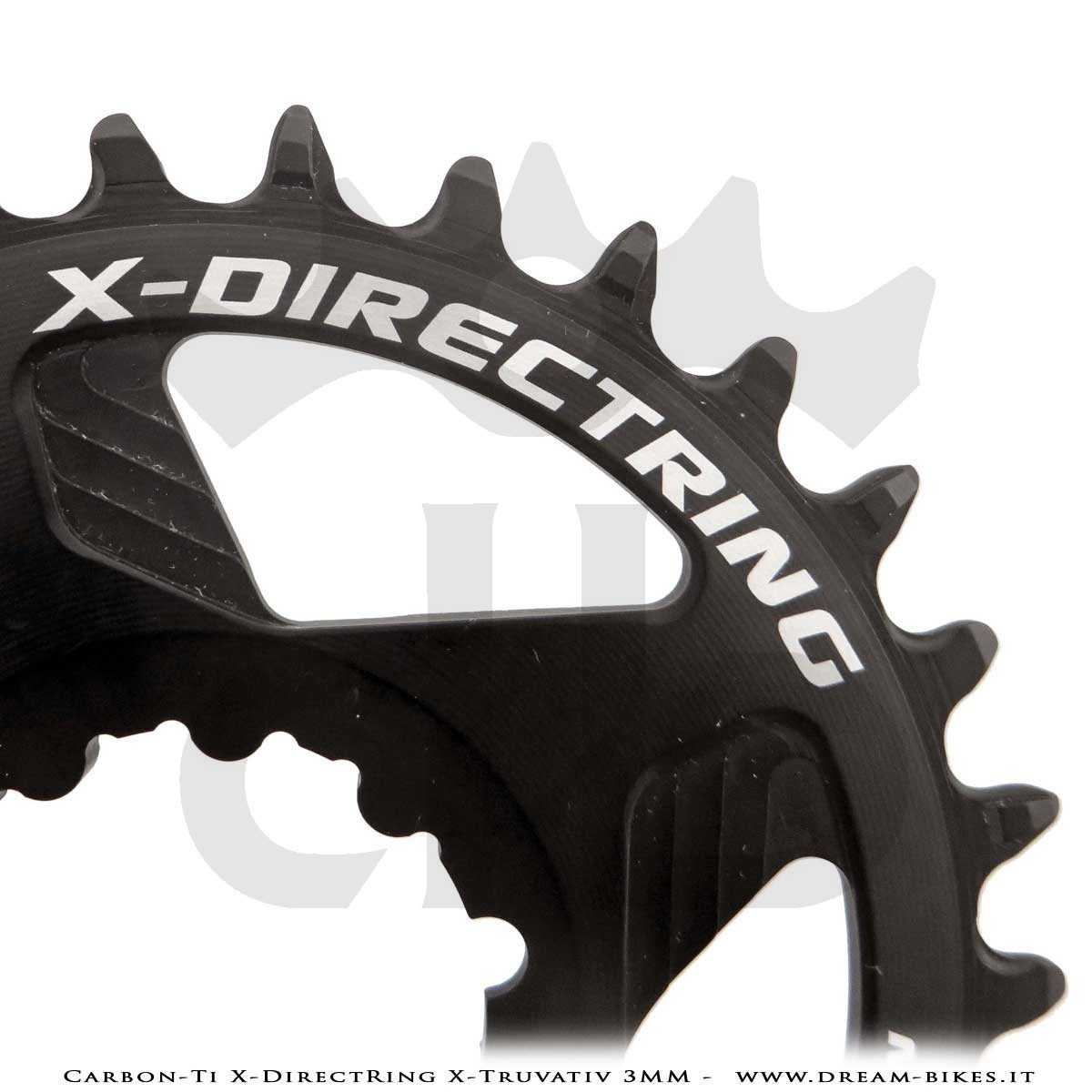 Carbon-Ti X-DirectRing X-Truvativ Offset 3 mm Monocorona in Alluminio