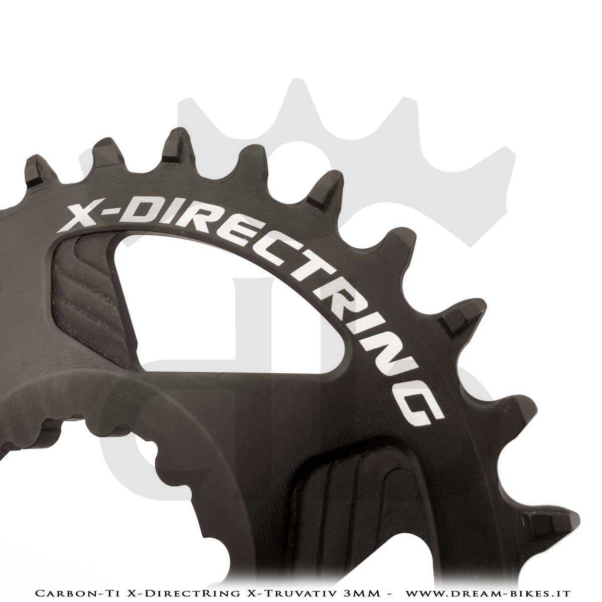 Carbon-Ti X-DirectRing X-Truvativ Offset 3 mm Monocorona in Alluminio