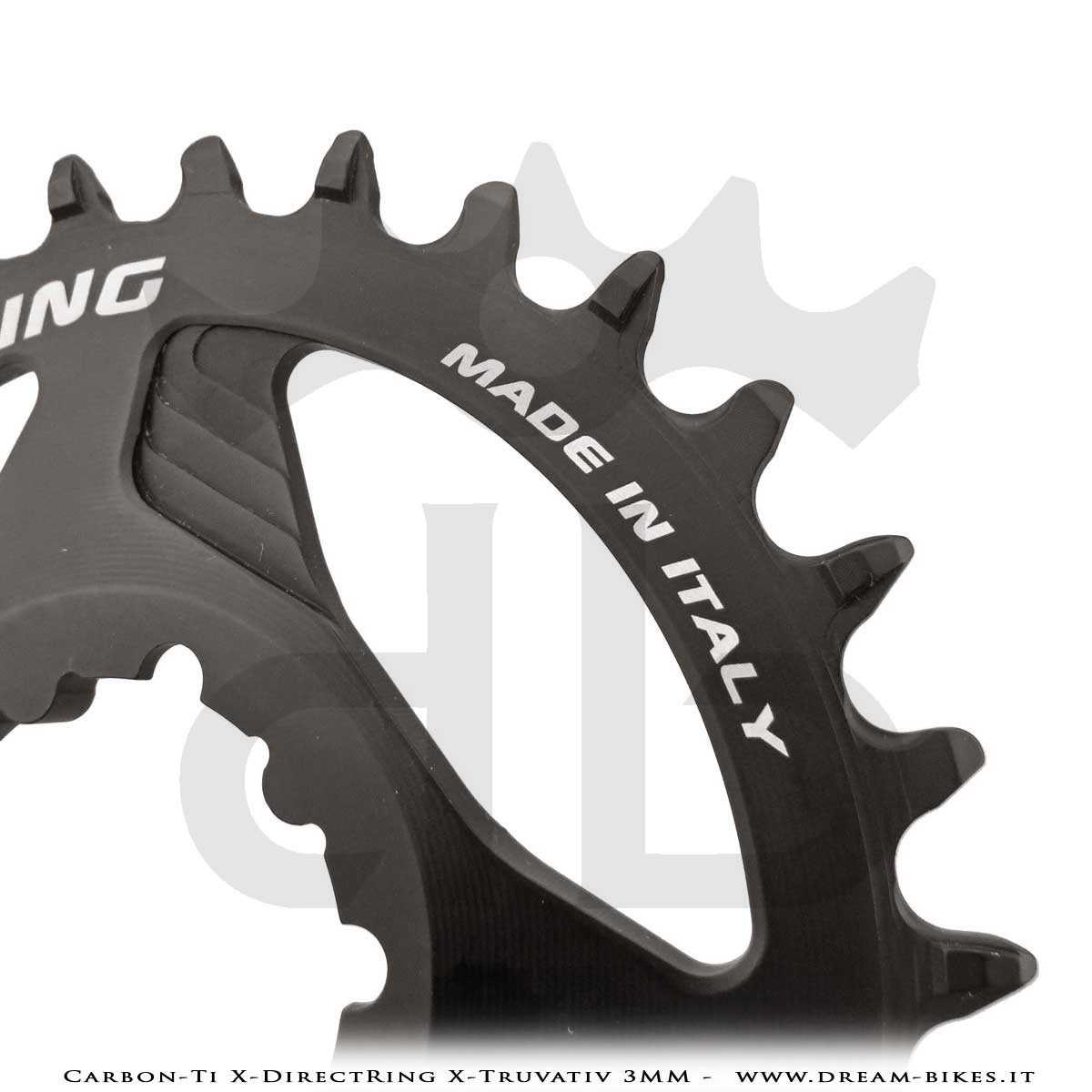 Carbon-Ti X-DirectRing X-Truvativ Offset 3 mm Monocorona in Alluminio