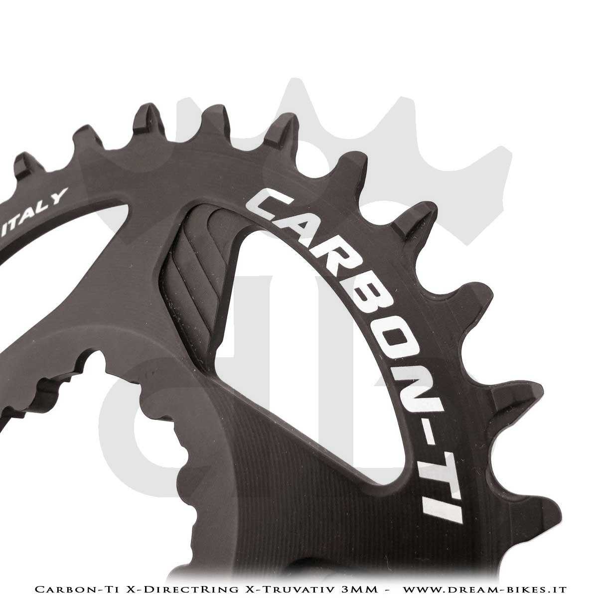 Carbon-Ti X-DirectRing X-Truvativ Offset 3 mm Monocorona in Alluminio