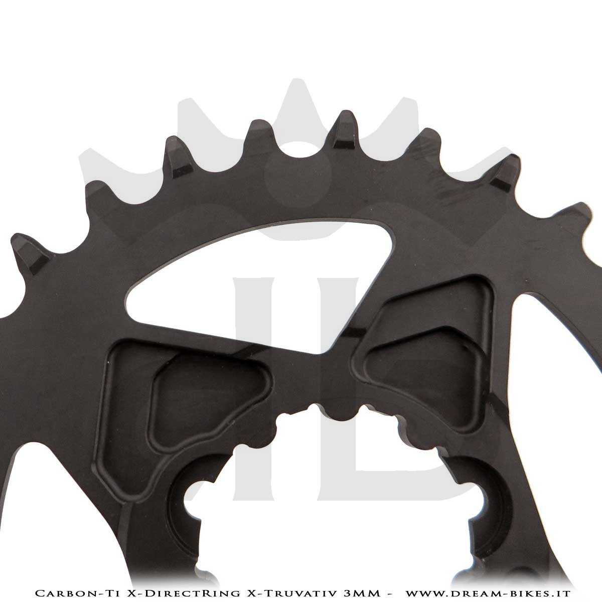 Carbon-Ti X-DirectRing X-Truvativ Offset 3 mm Monocorona in Alluminio