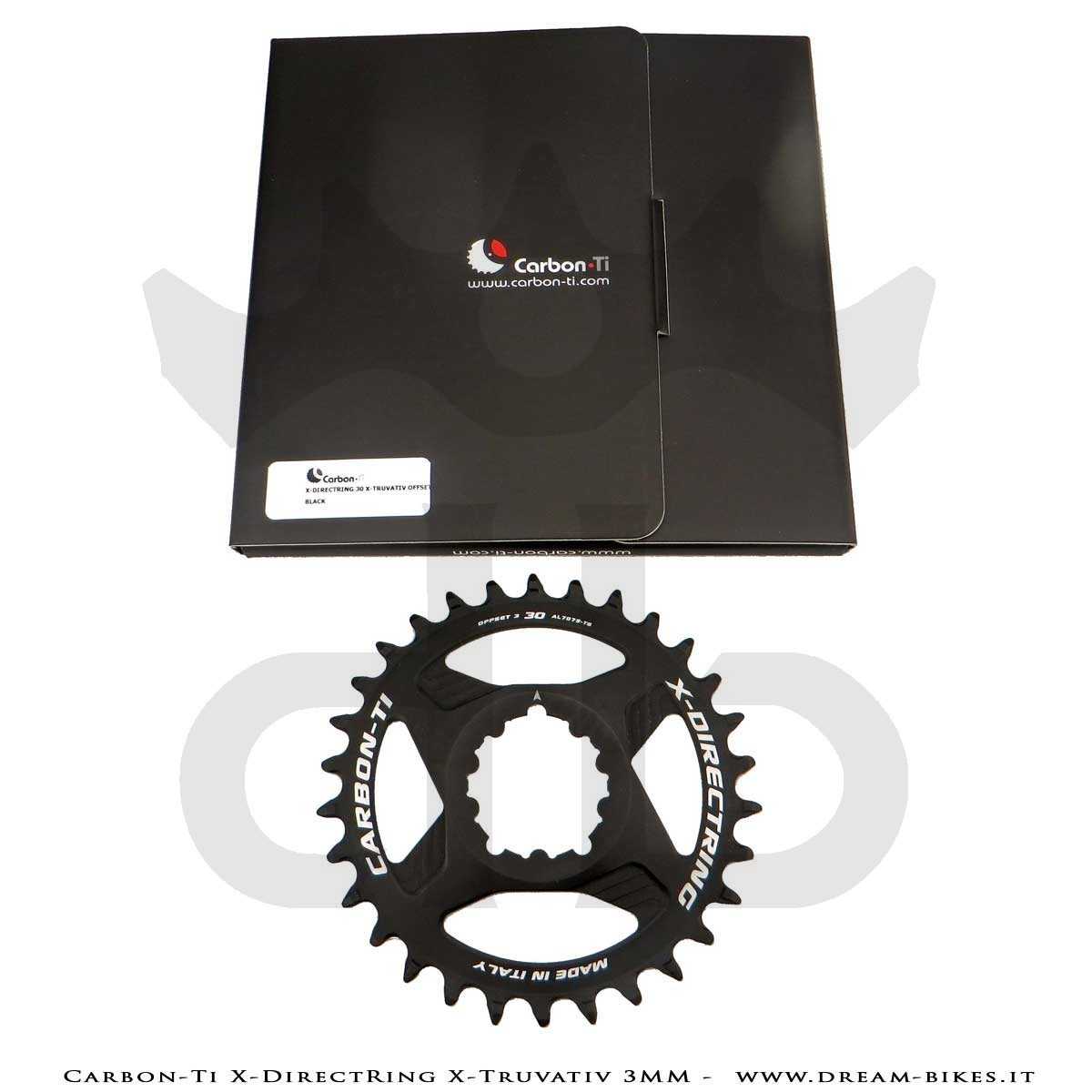 Carbon-Ti X-DirectRing X-Truvativ Offset 3 mm Monocorona in Alluminio
