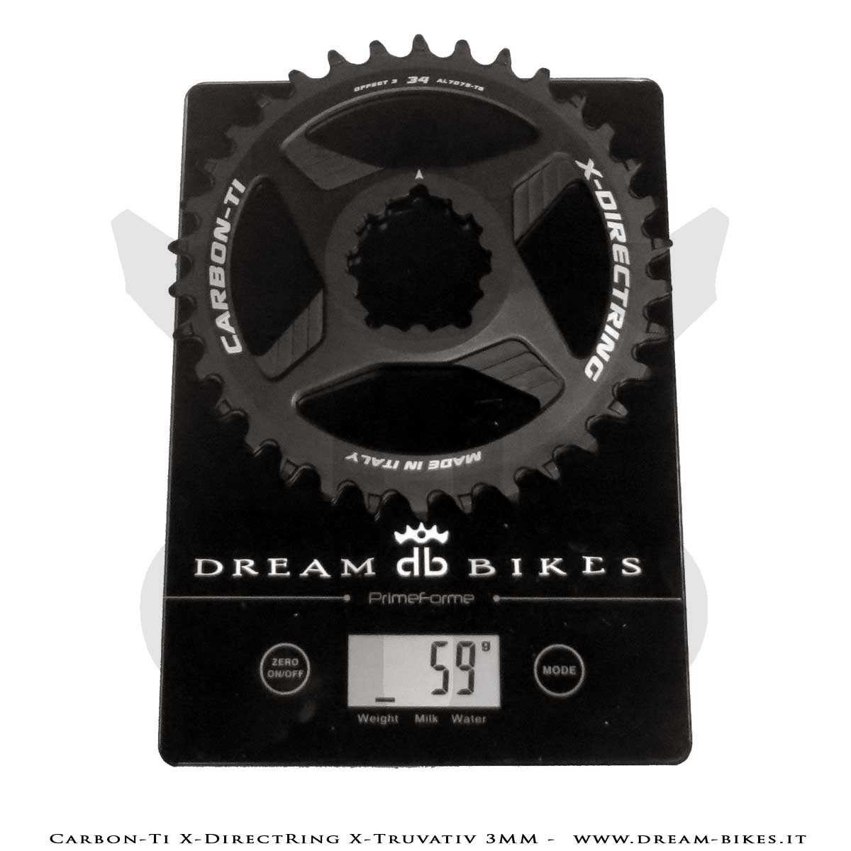 Carbon-Ti X-DirectRing X-Truvativ Offset 3 mm Monocorona in Alluminio