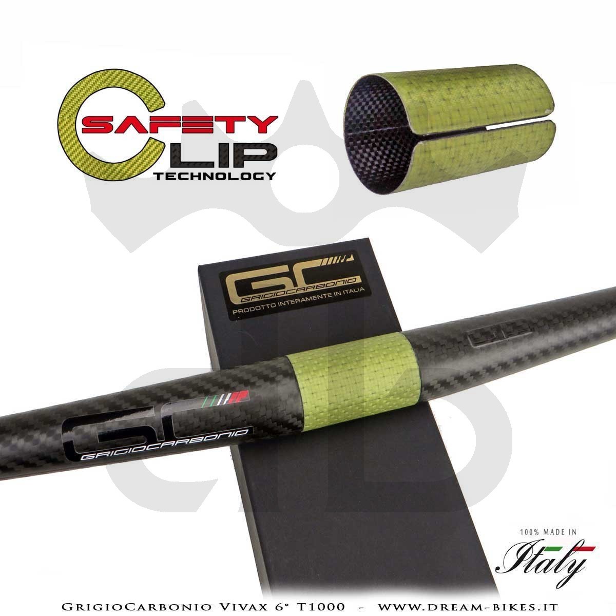 GrigioCarbonio Vivax Flat 6° T1000 12K Curva Manubrio Carbon Ultraleggera