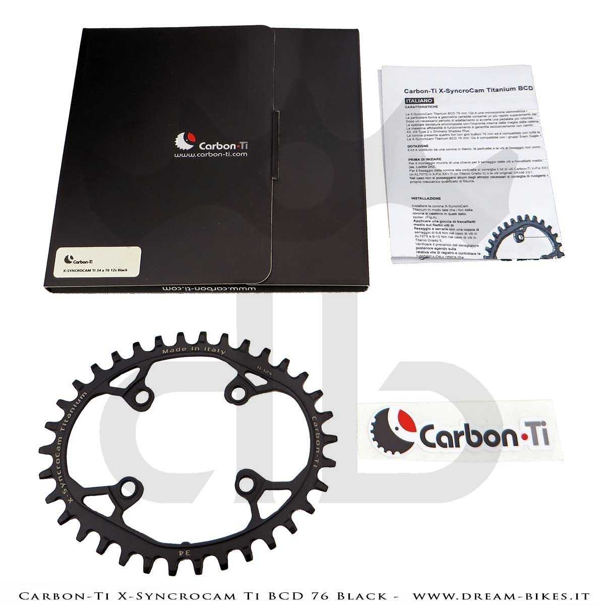 Carbon-Ti X-SyncroCam Ti BCD 76 mm Monocorona Asimmetrica in Titanio Nera