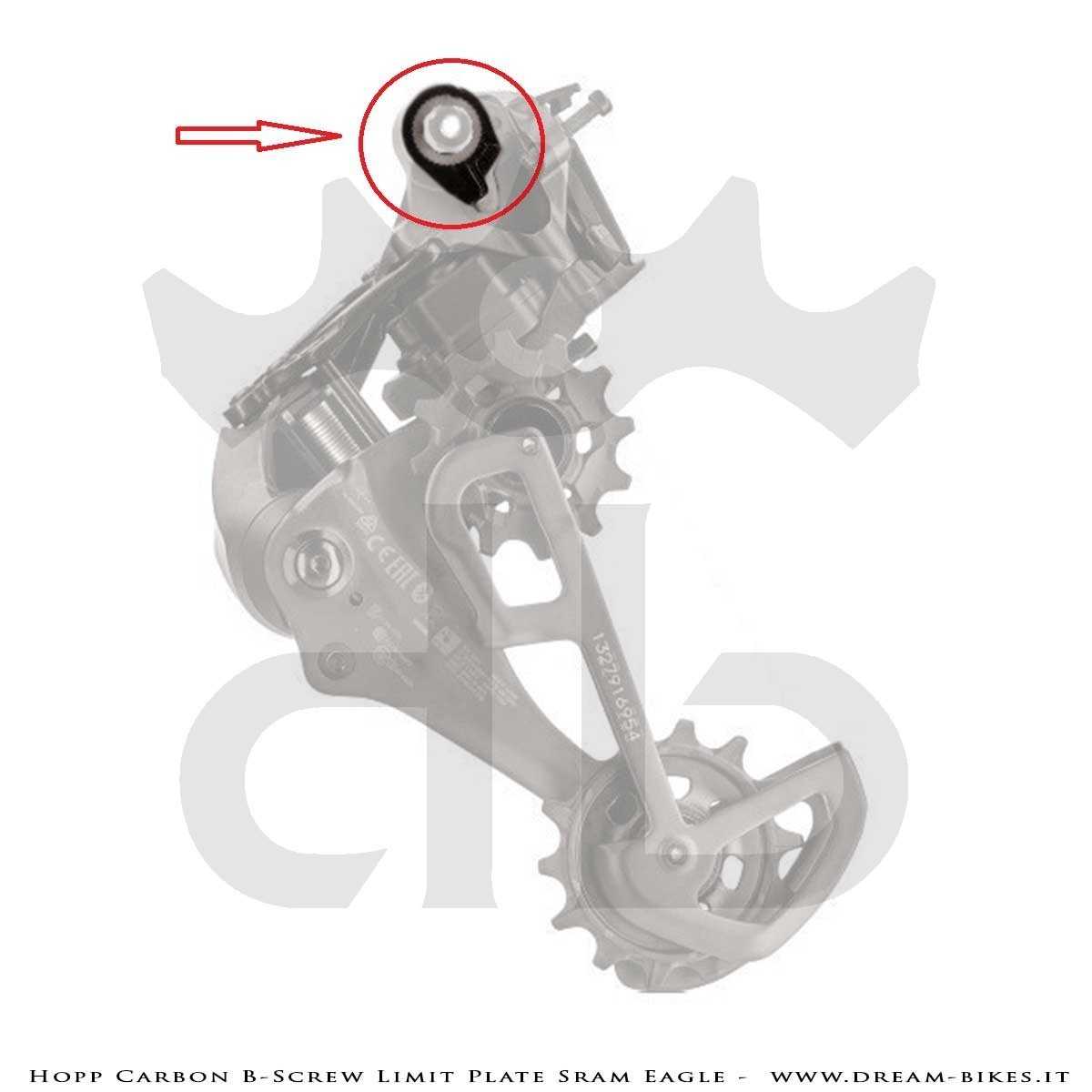Hopp Carbon Piastrina Registro Tensione Cambio Sram 12v AXS, XX1 Eagle, X01 Eagle, Tuning