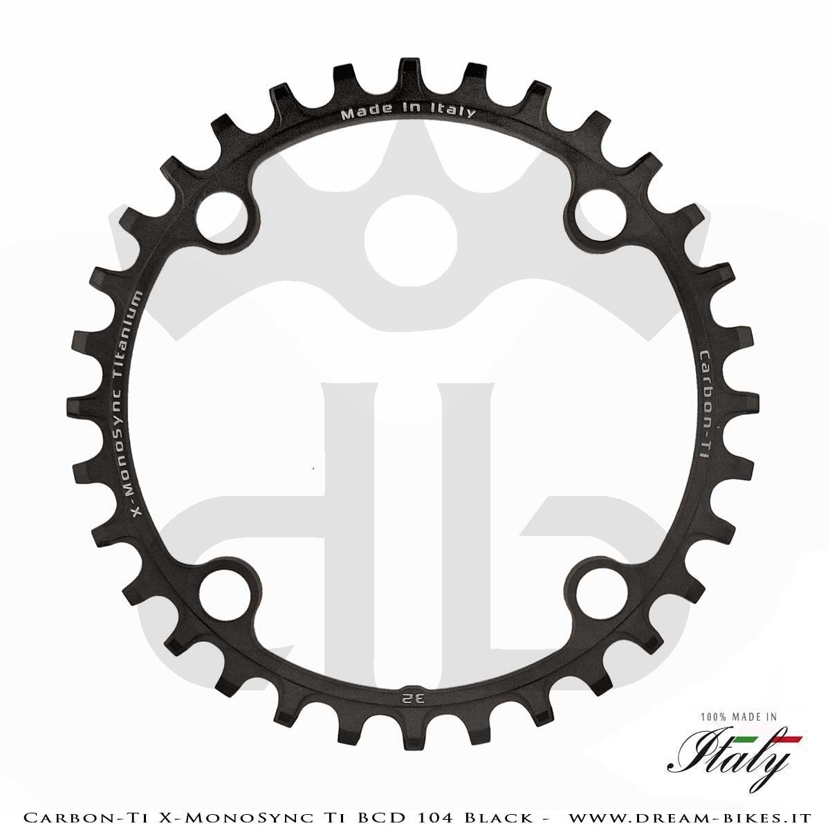 Carbon-Ti X-MonoSync Ti BCD 104 mm Titanium Black Monoring