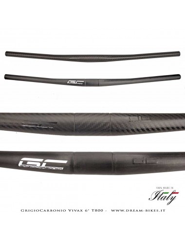GrigioCarbonio Vivax Flat 6° T800 Curva Manubrio Carbon Ultraleggera 3K o UD
