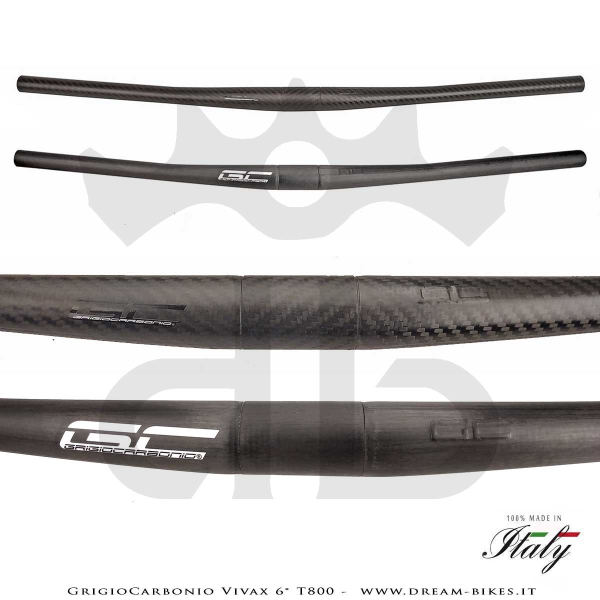 GrigioCarbonio Vivax 6° T800 Ultralight Carbon Handlebar 3K or UD