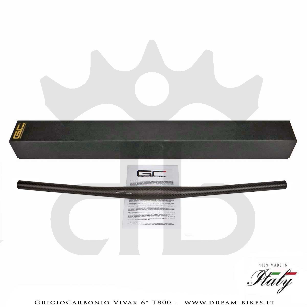 GrigioCarbonio Vivax Flat 6° T800 Curva Manubrio Carbon Ultraleggera 3K o UD