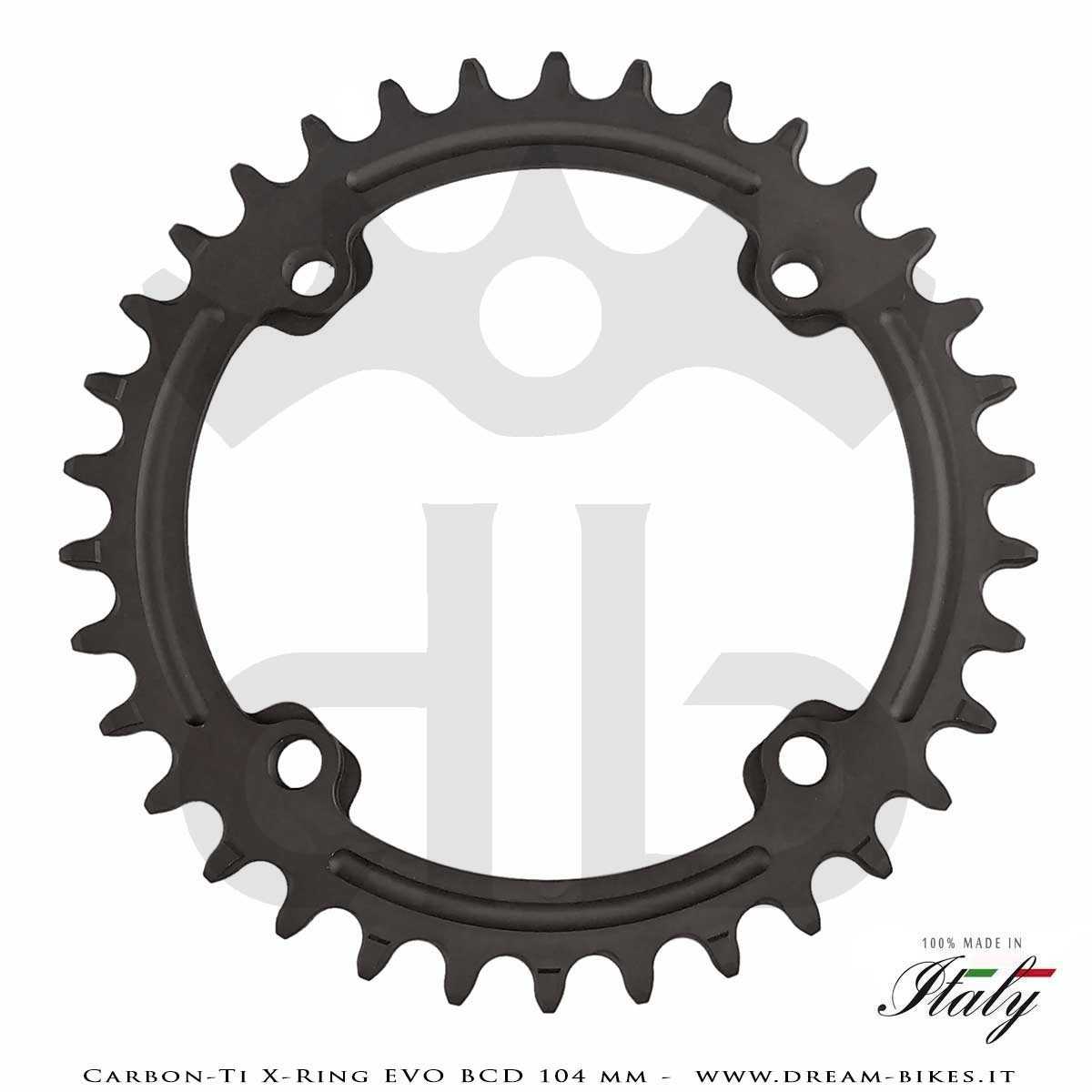 Carbon-Ti X-Ring Evo BCD 104 mm Mono-Corona Ultraleggera In Alluminio