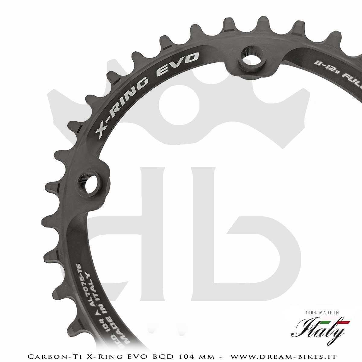 Carbon-Ti X-Ring Evo BCD 104 mm Mono-Corona Ultraleggera In Alluminio