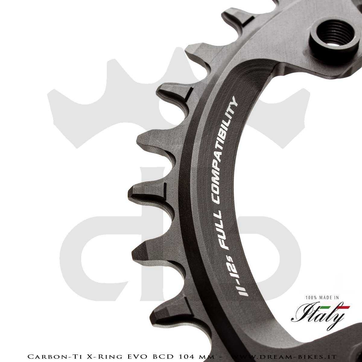Carbon-Ti X-Ring Evo BCD 104 mm Mono-Corona Ultraleggera In Alluminio